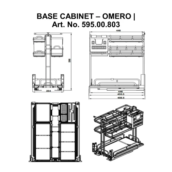 Hafele OMERO Multi Steel Base Cabinet - Image 2