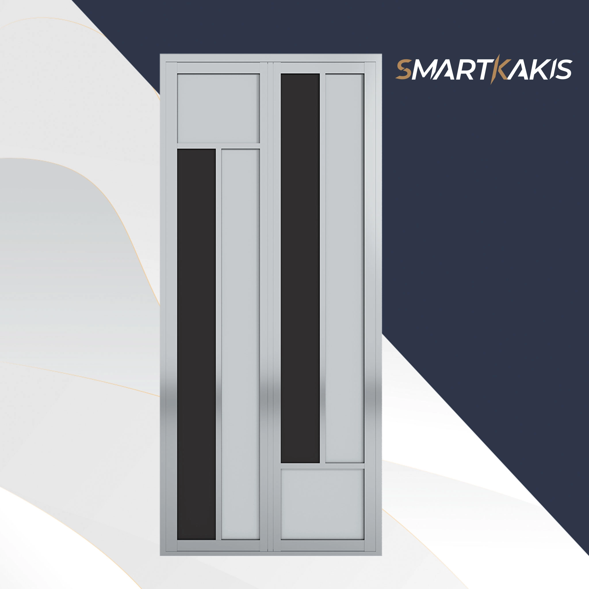 Aluminum Frame Bi-Fold Toilet Door | SK-109