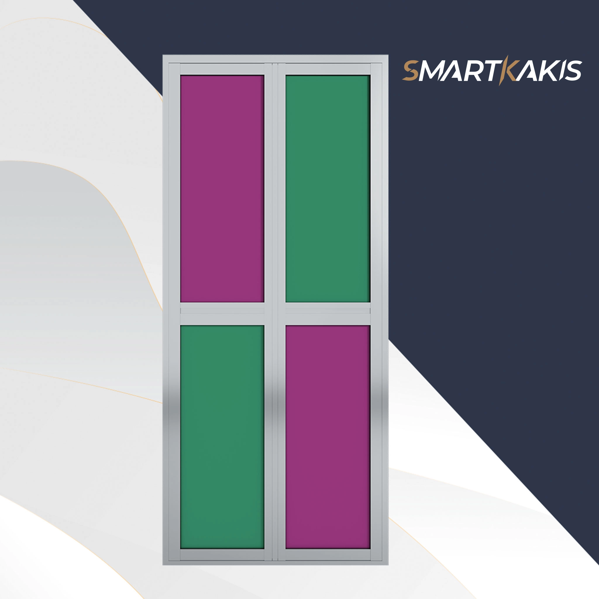 Aluminum Frame Bi-Fold Toilet Door | SK-125