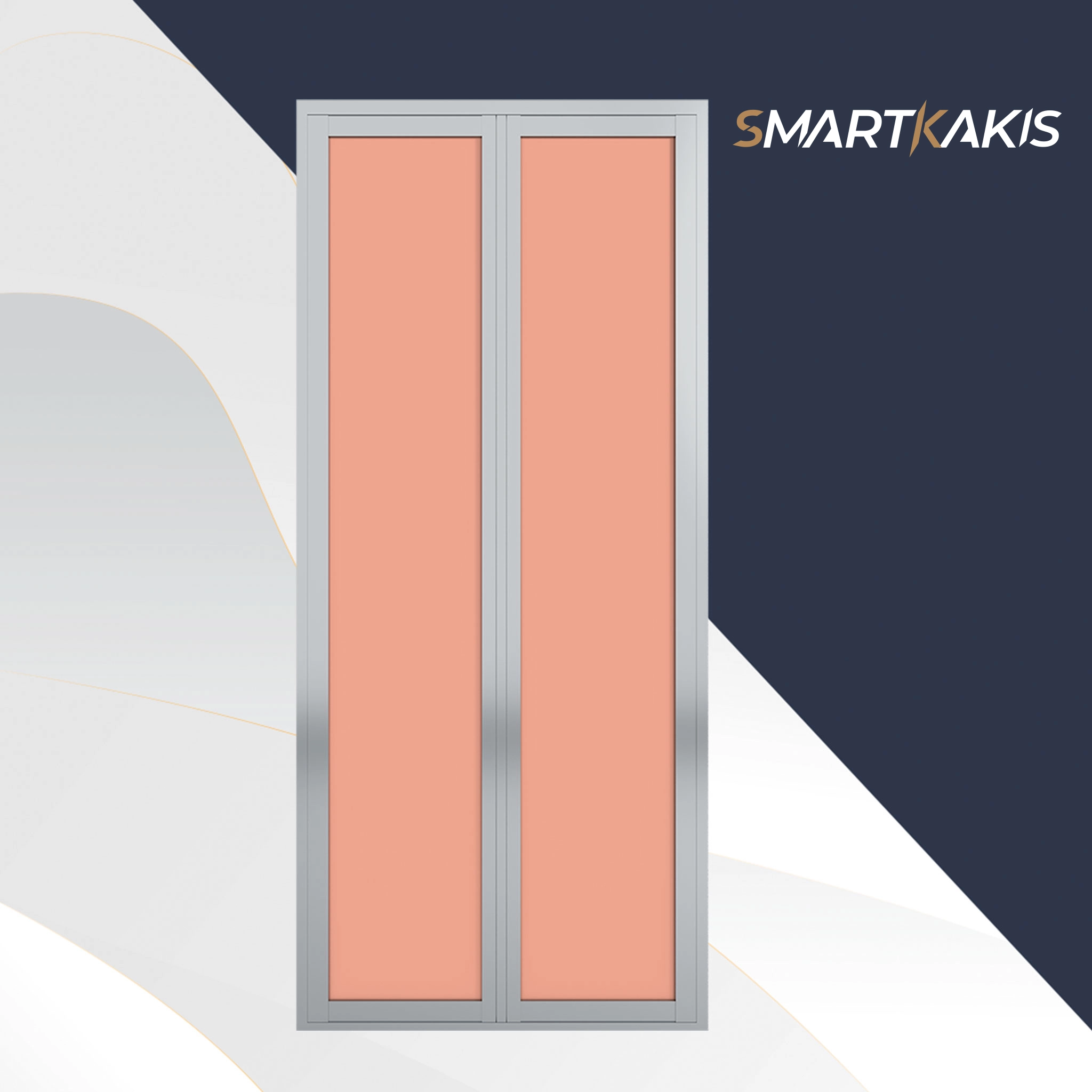 Aluminum Frame Bi-Fold Toilet Door | SK-102