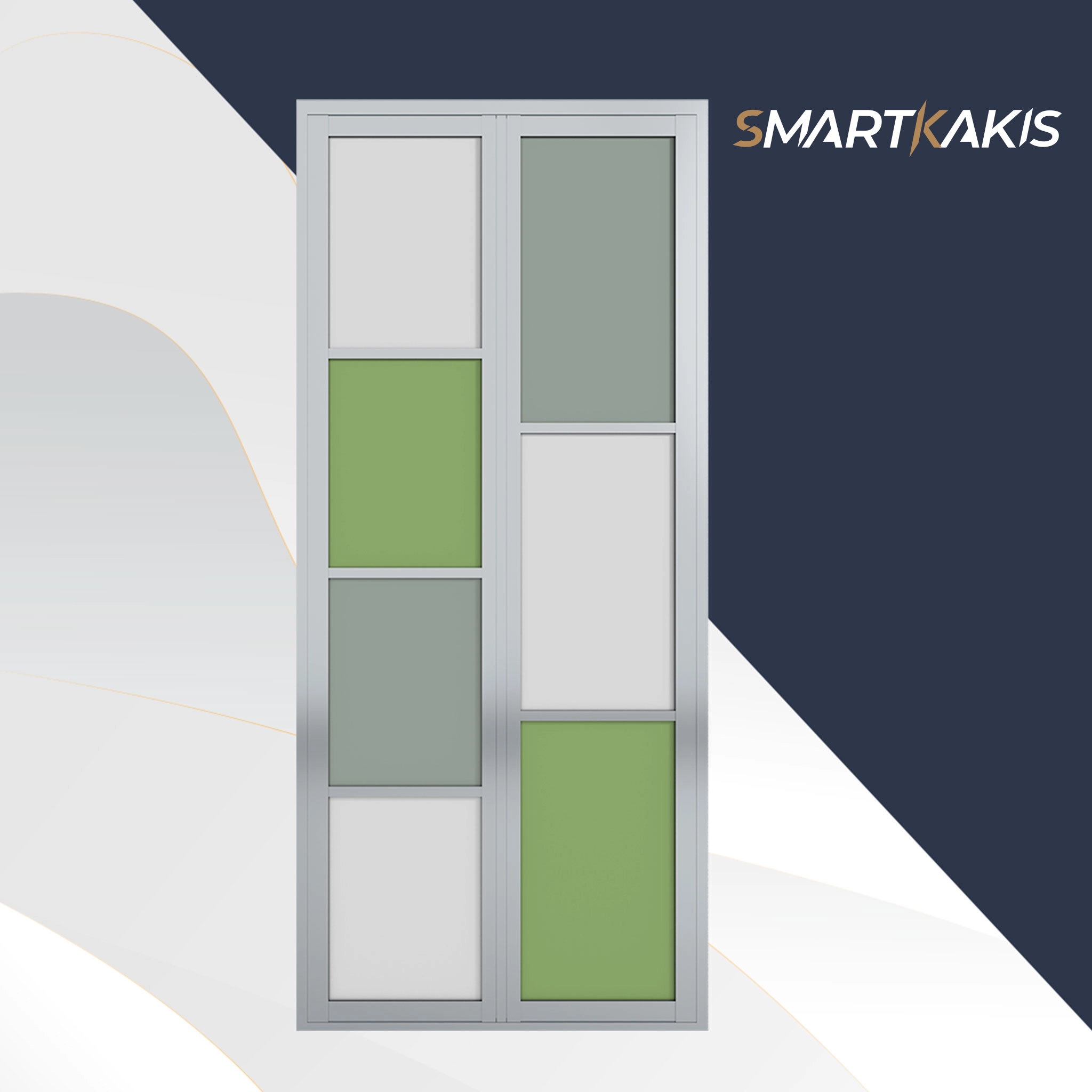 Aluminum Frame Bi-Fold Toilet Door | SK-109 - Image 4
