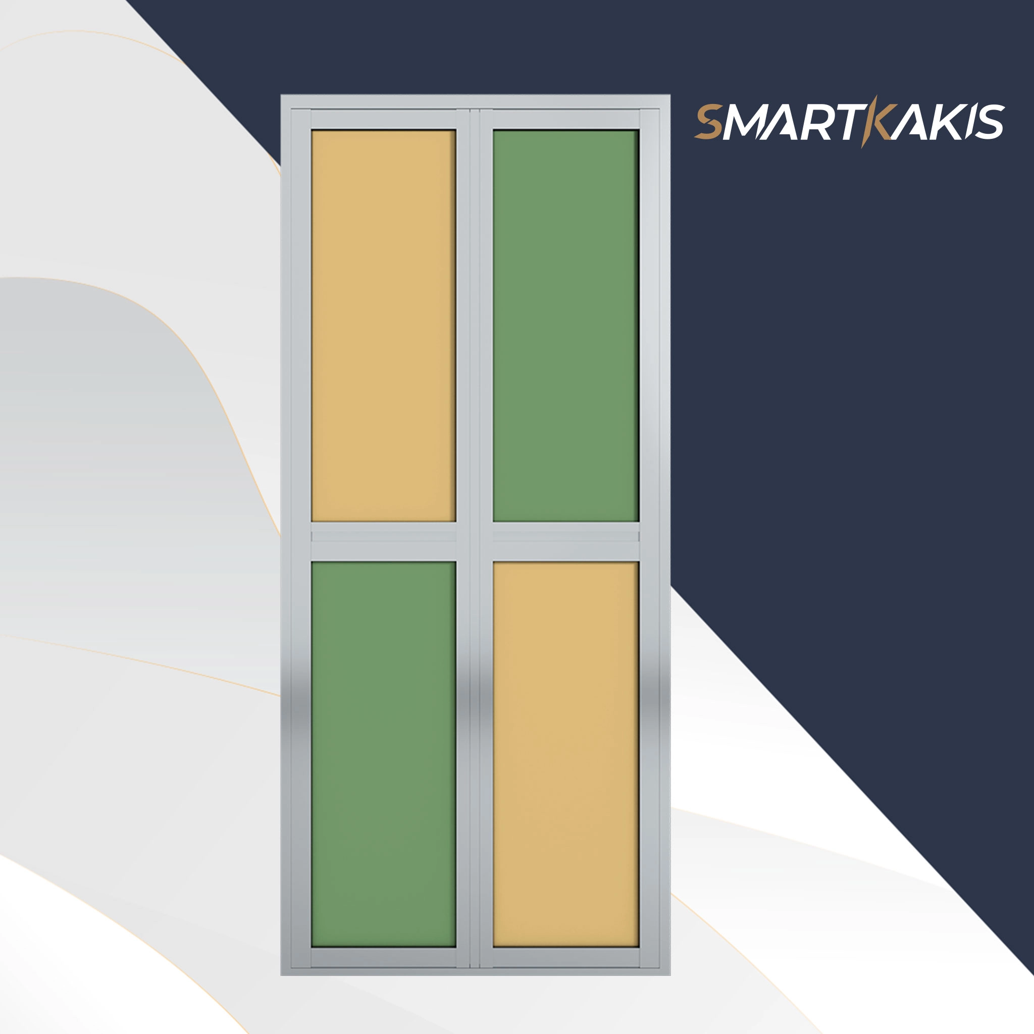 Aluminum Frame Bi-Fold Toilet Door | SK-110