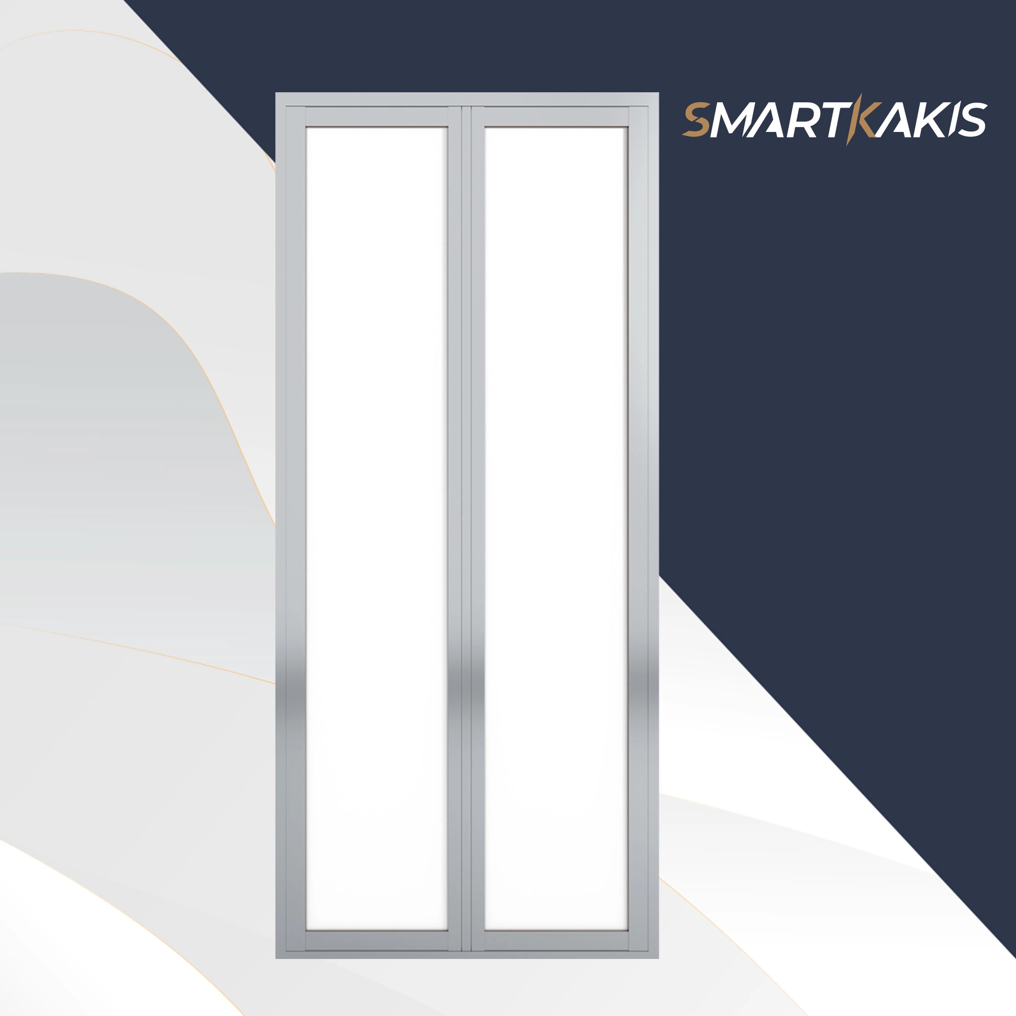 Aluminum Frame Bi-Fold Toilet Door | SK-102 - Image 2