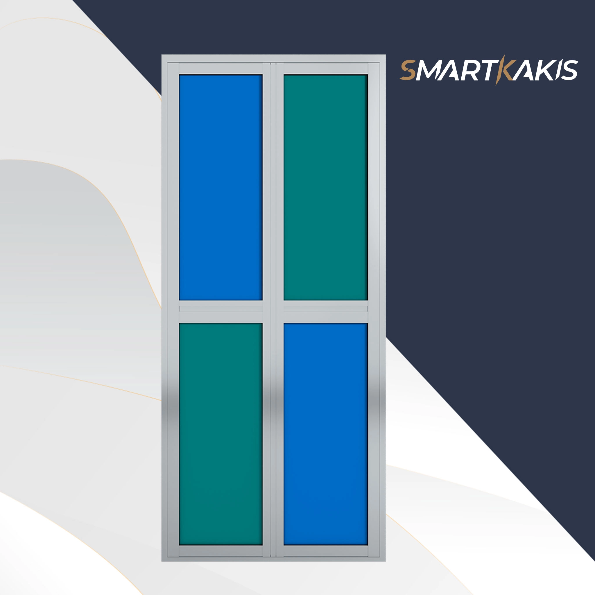 Aluminum Frame Bi-Fold Toilet Door | SK-112