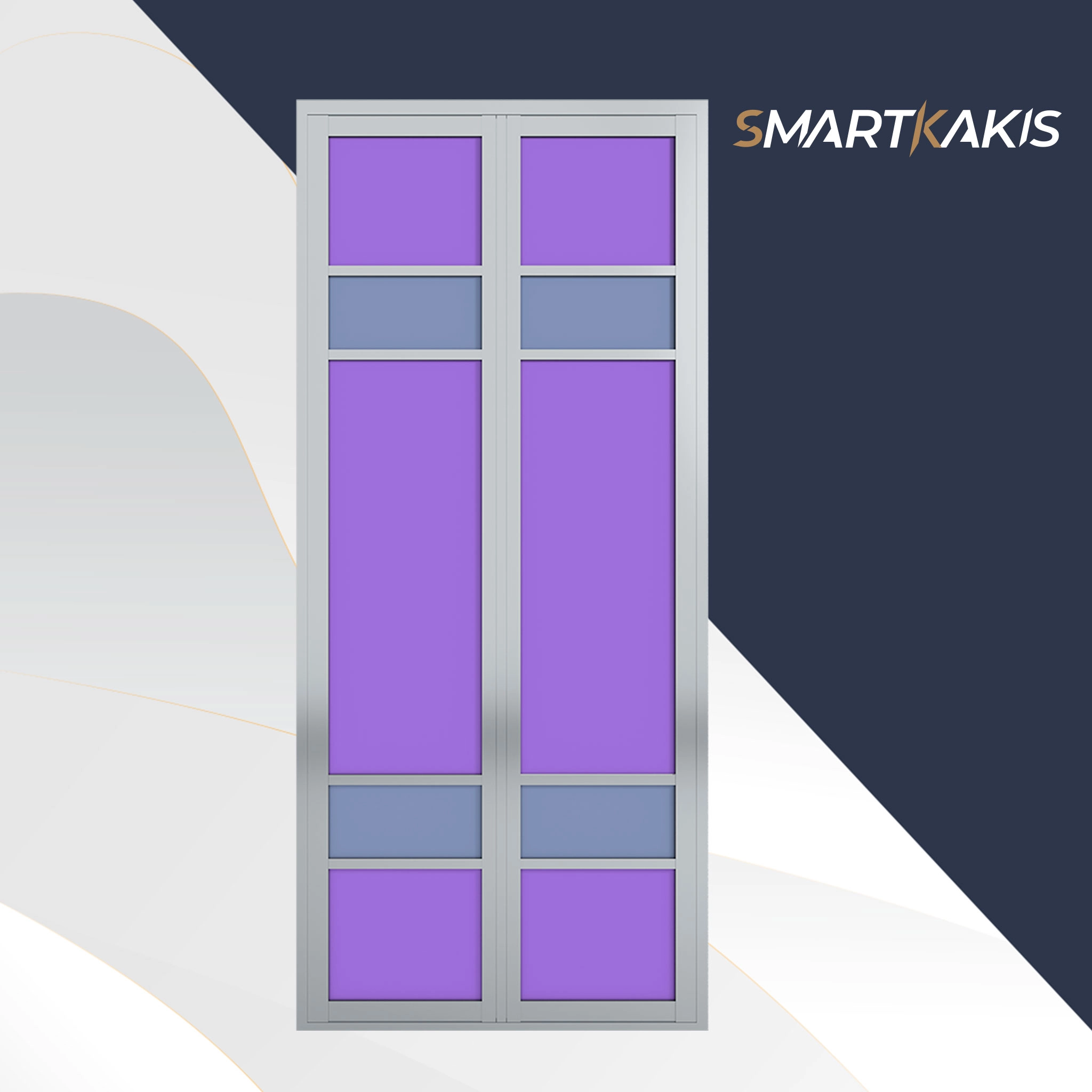 Aluminum Frame Bi-Fold Toilet Door | SK-109 - Image 5