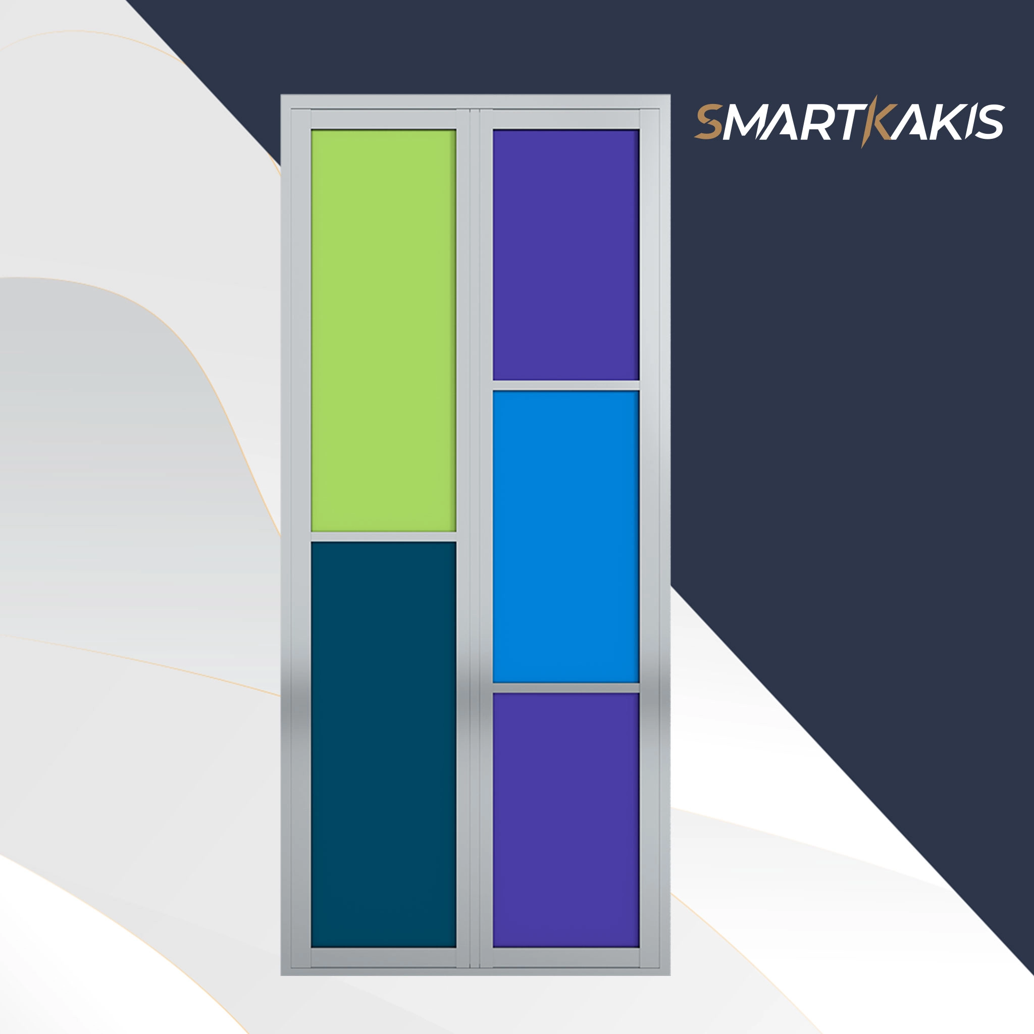 Aluminum Frame Bi-Fold Toilet Door | SK-109 - Image 6