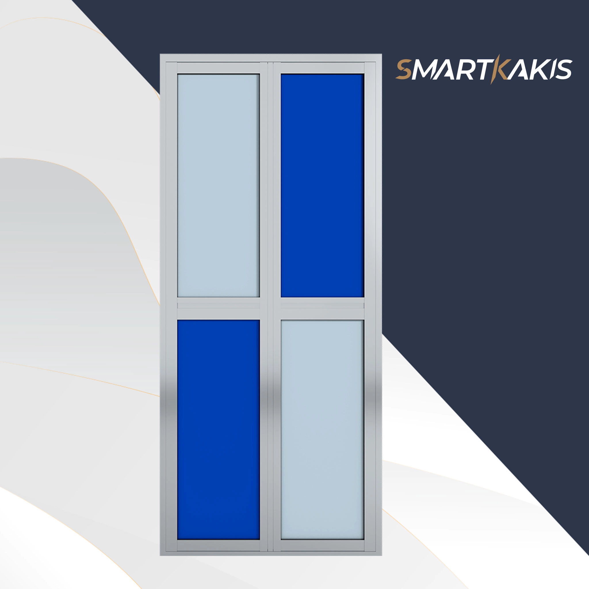 Aluminum Frame Bi-Fold Toilet Door | SK-115