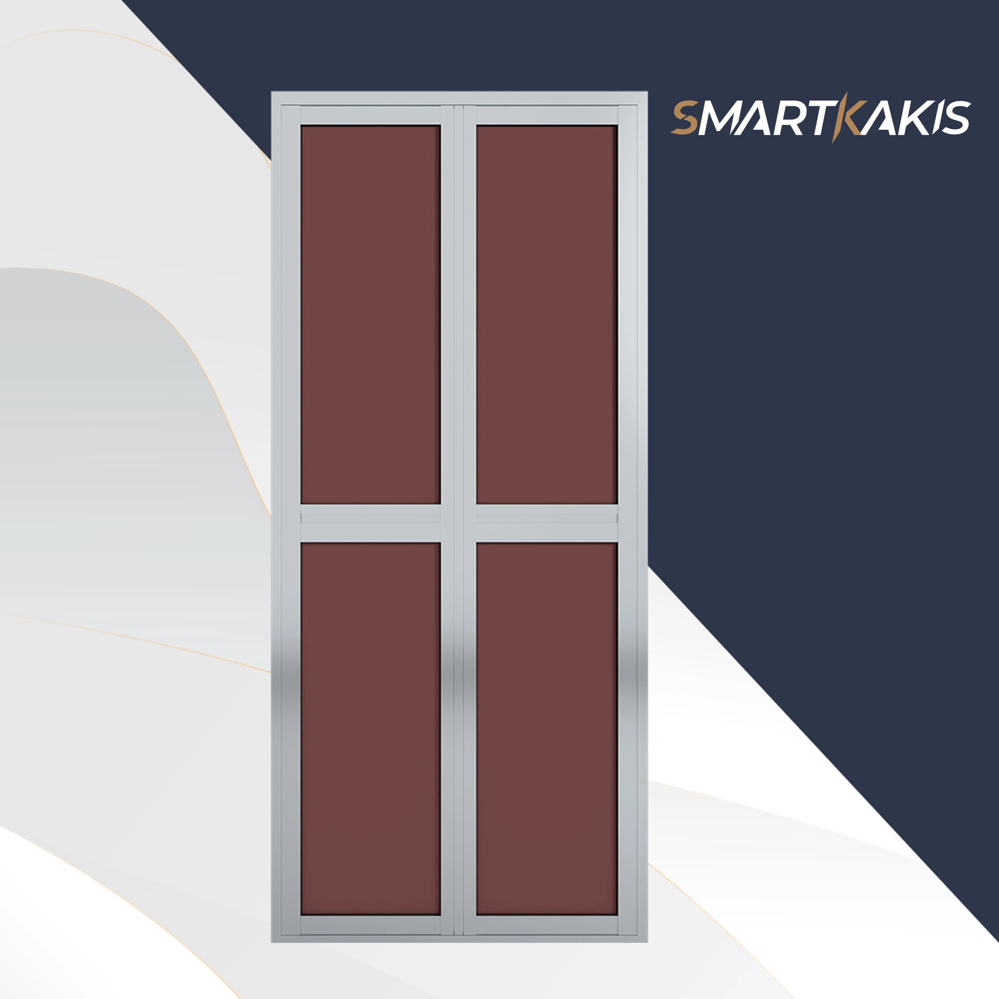 Aluminum Frame Bi-Fold Toilet Door | SK-101 - Image 3