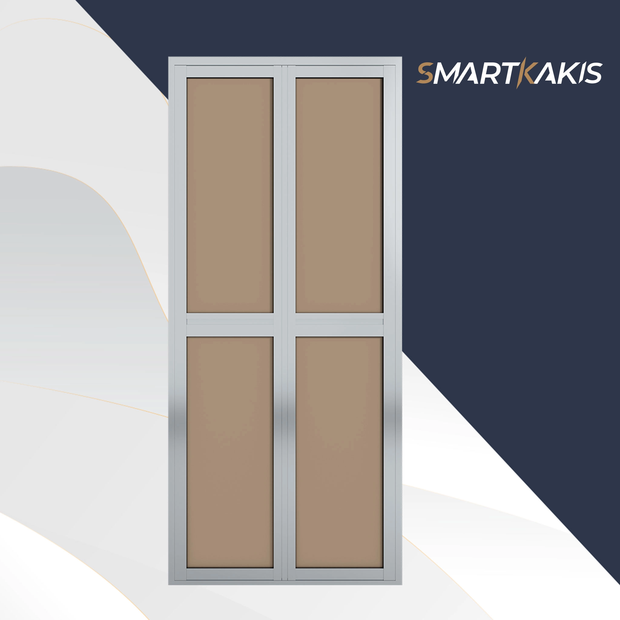 Aluminum Frame Bi-Fold Toilet Door | SK-101 - Image 4