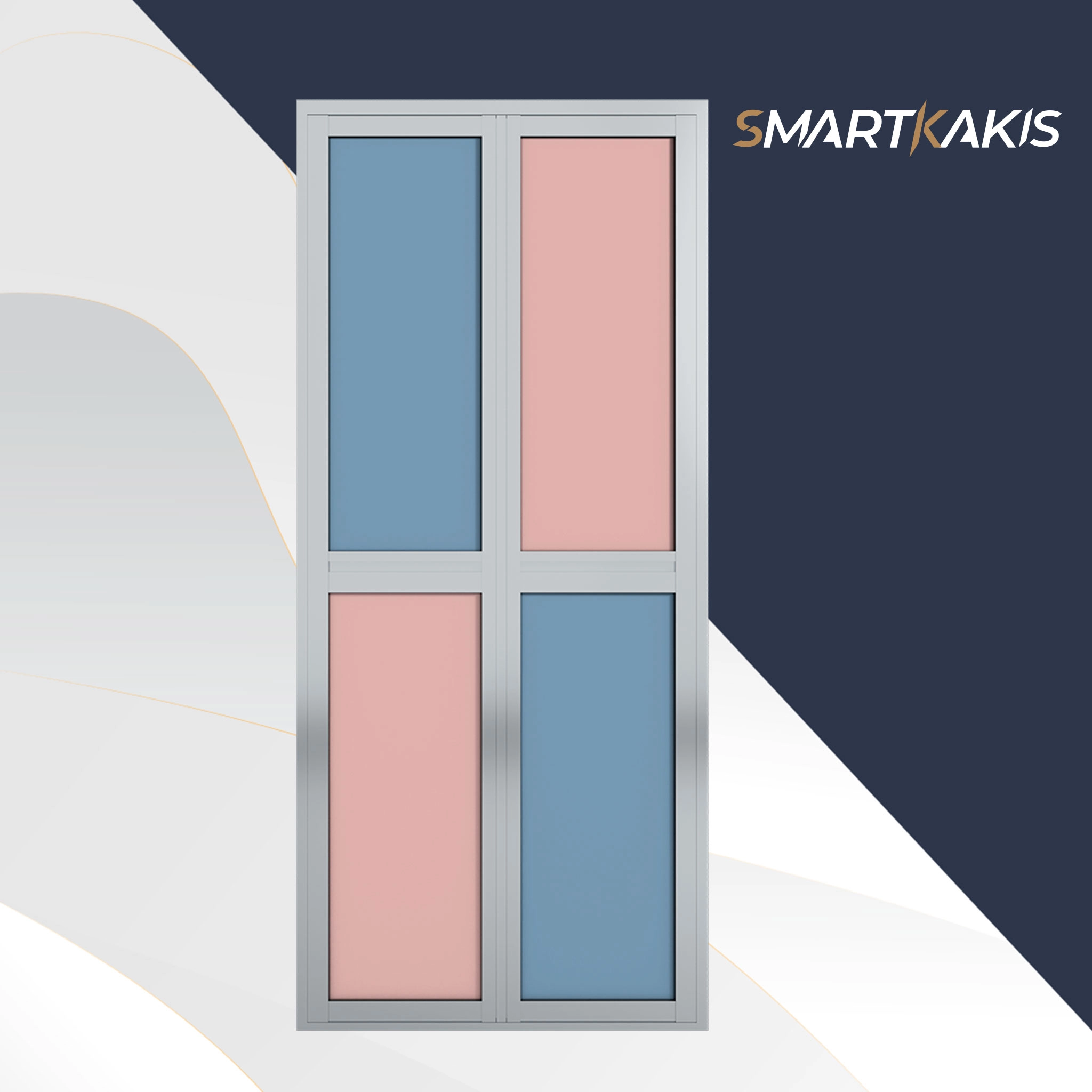 Aluminum Frame Bi-Fold Toilet Door | SK-117