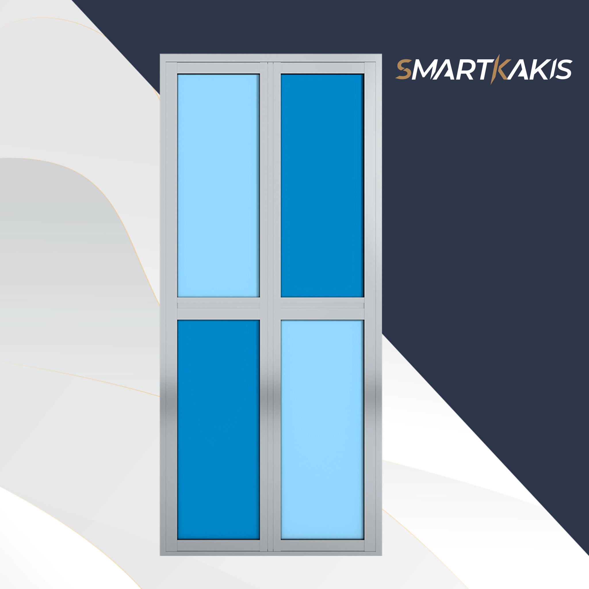 Aluminum Frame Bi-Fold Toilet Door | SK-118
