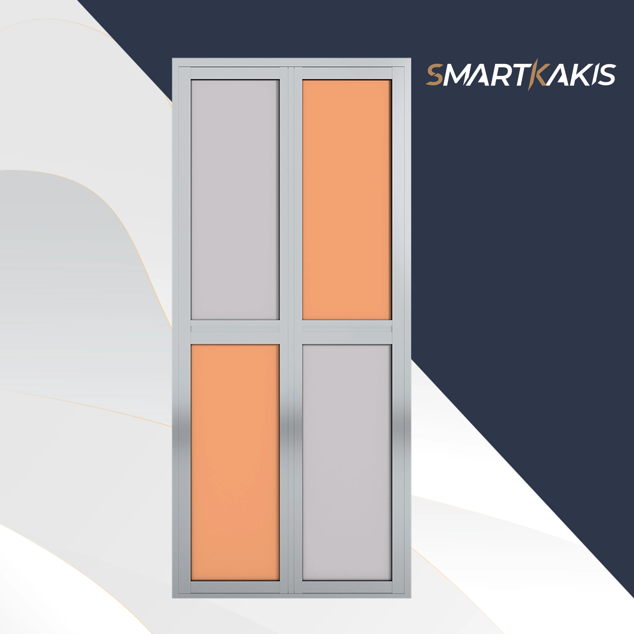 Aluminum Frame Bi-Fold Toilet Door | SK-120