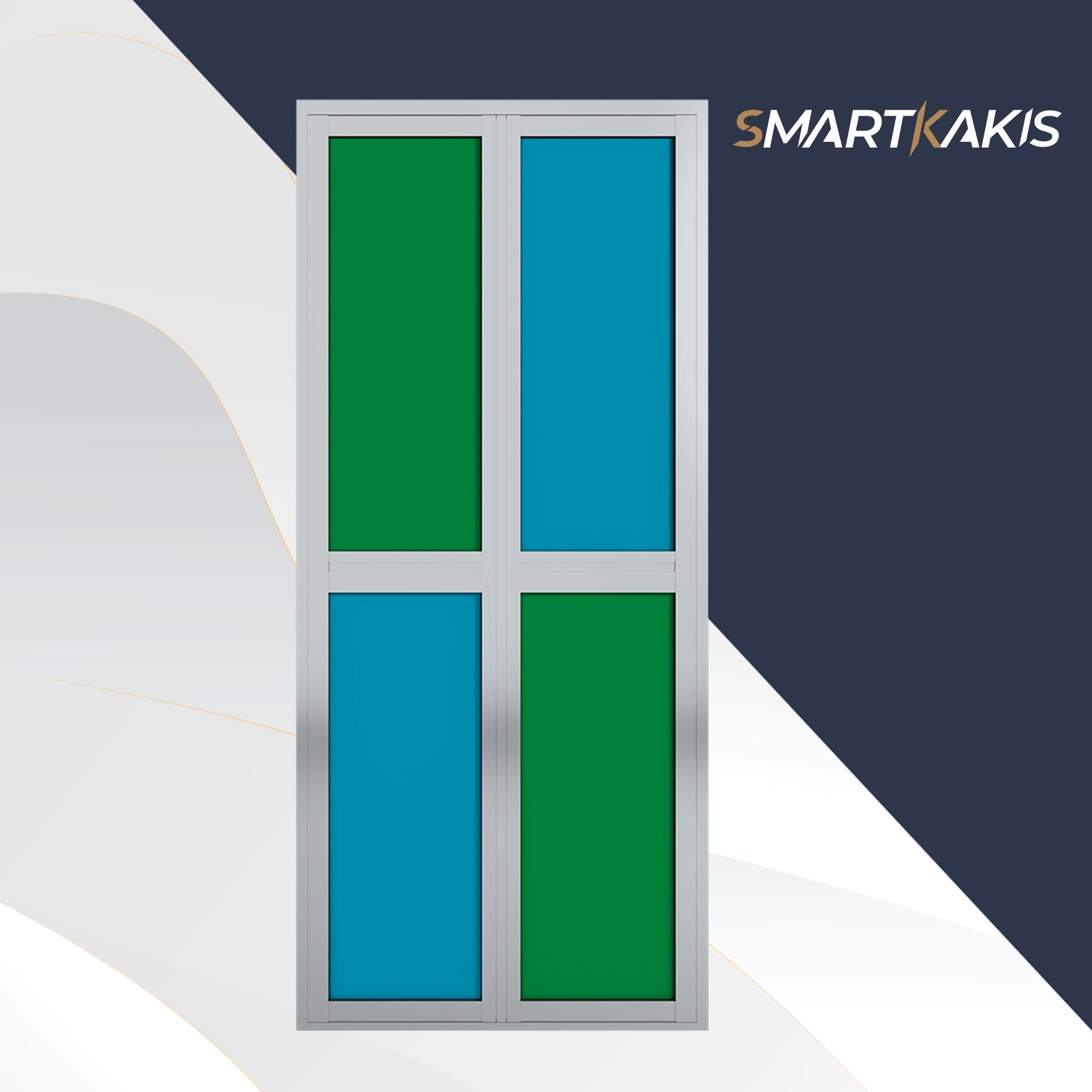 Aluminum Frame Bi-Fold Toilet Door | SK-121