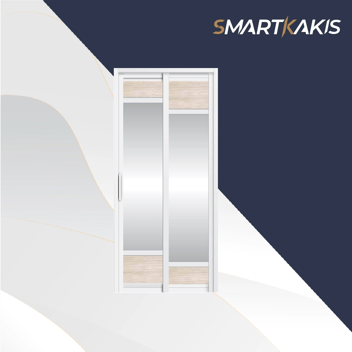 Aluminum Frame Slide & Swing Toilet Door | SD-7006