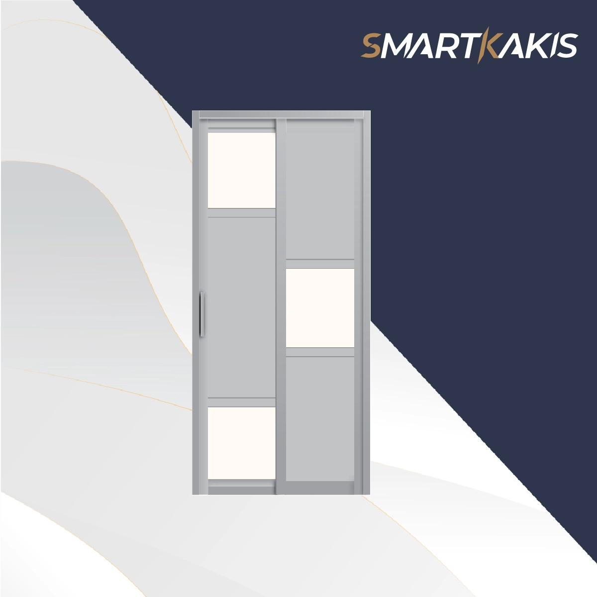 Aluminum Frame Slide & Swing Toilet Door | SD-2008 - Image 2