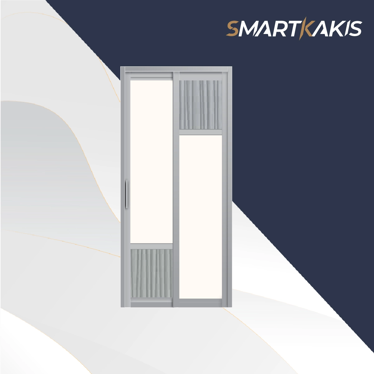 Aluminum Frame Slide & Swing Toilet Door | SD-2005 - Image 2