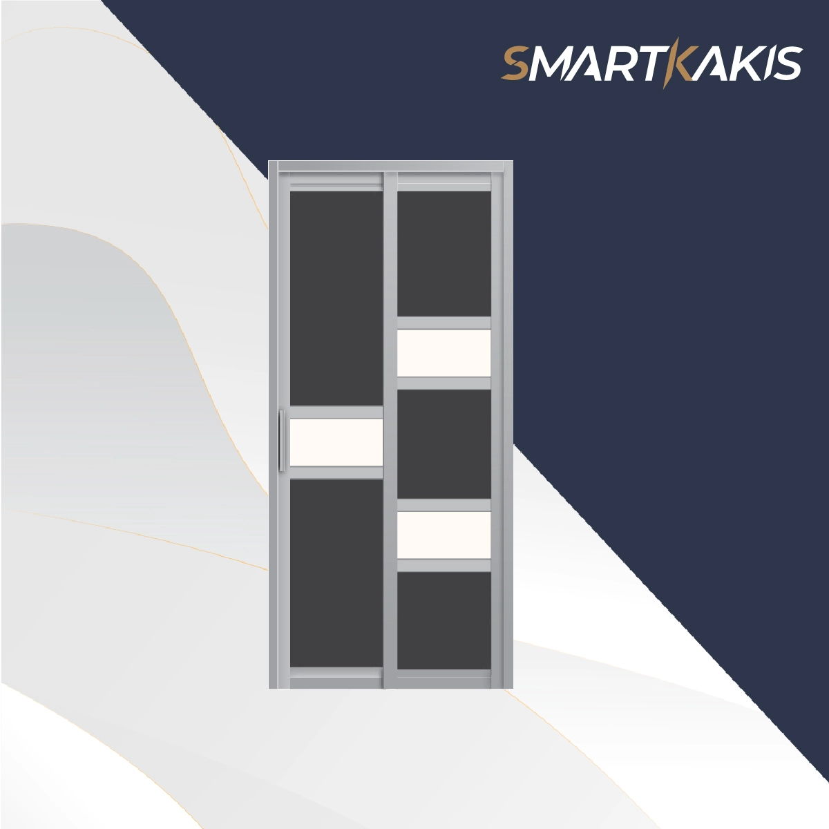 Aluminum Frame Slide & Swing Toilet Door | SD-2008 - Image 4