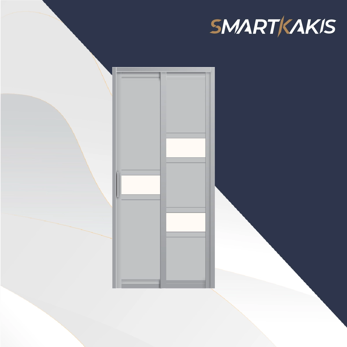 Aluminum Frame Slide & Swing Toilet Door | SD-2008 - Image 6