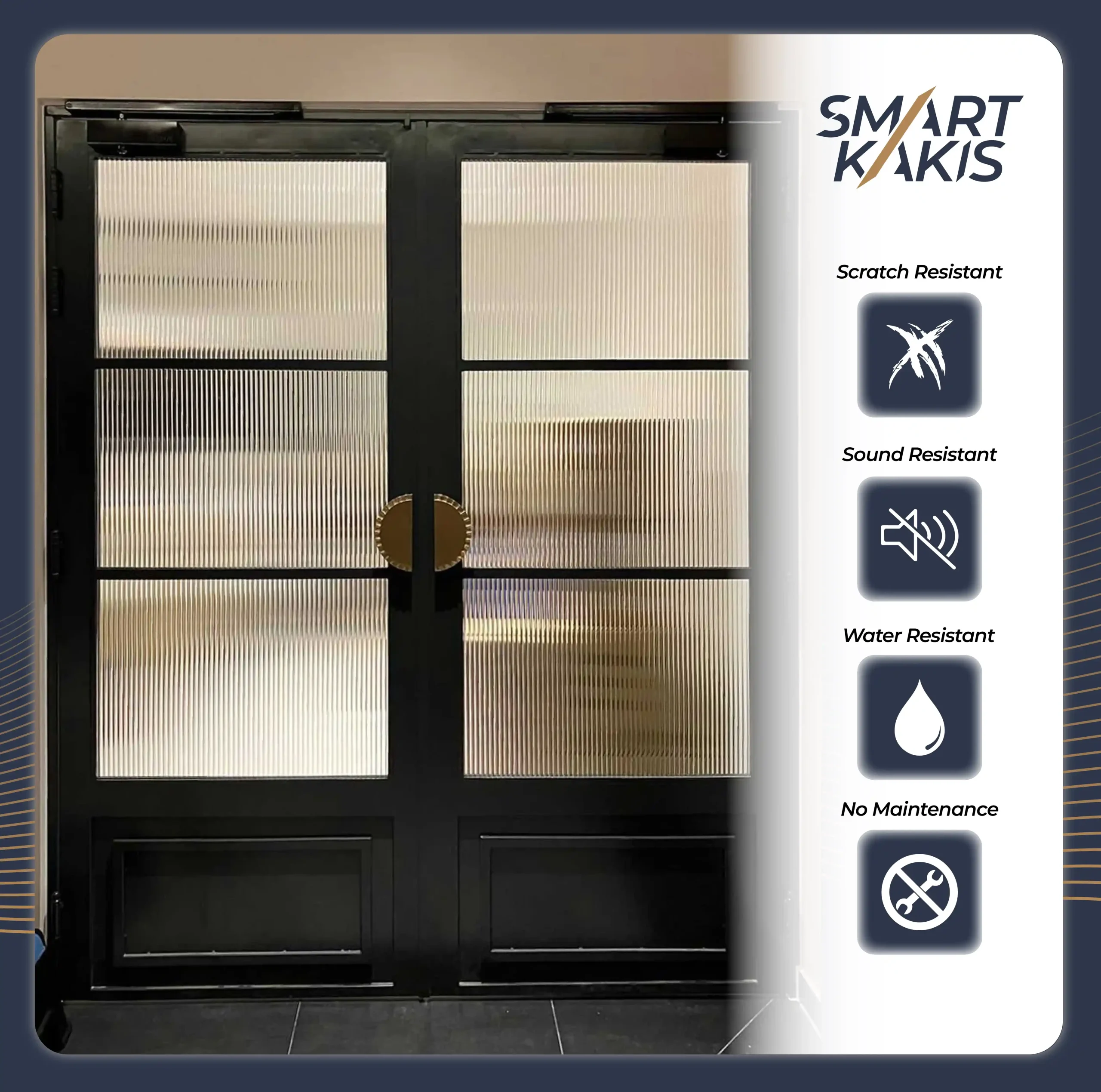 Custom Tempered Glass Gate - Fluted