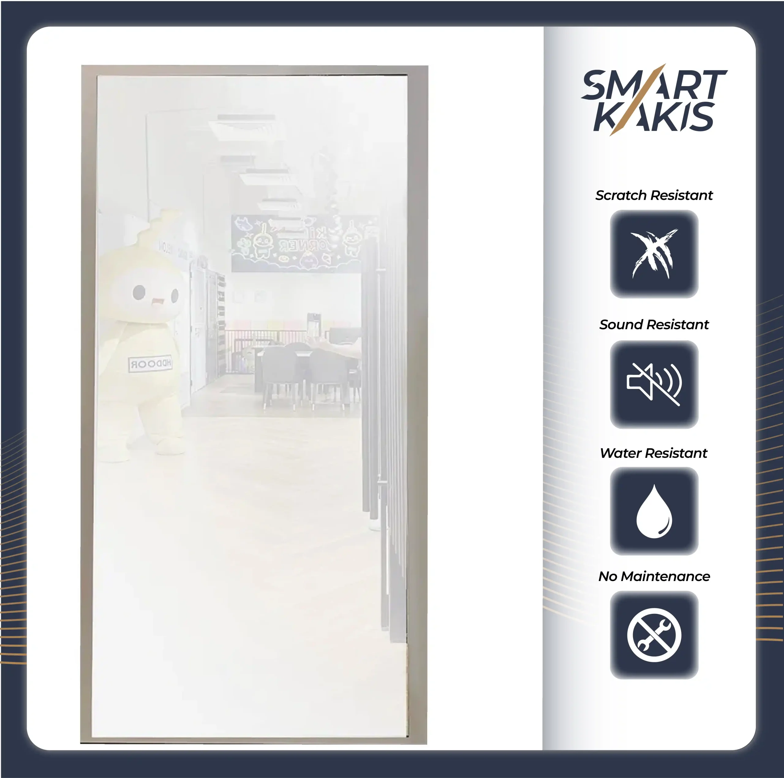 Full Solid Bedroom Door with Mirror | MBD-01