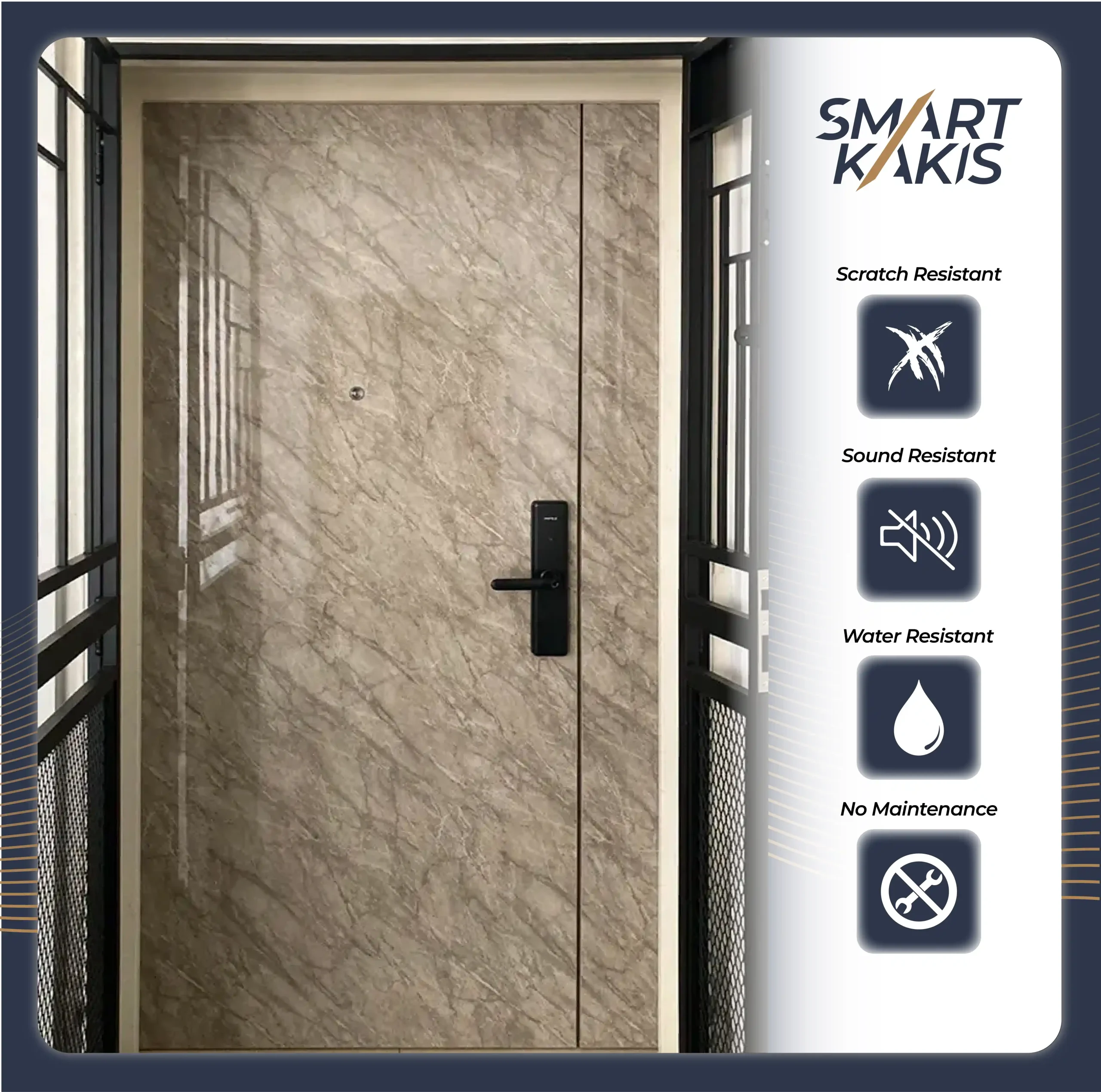Single Tone Laminate Fire Rated Main Door | STFR-03