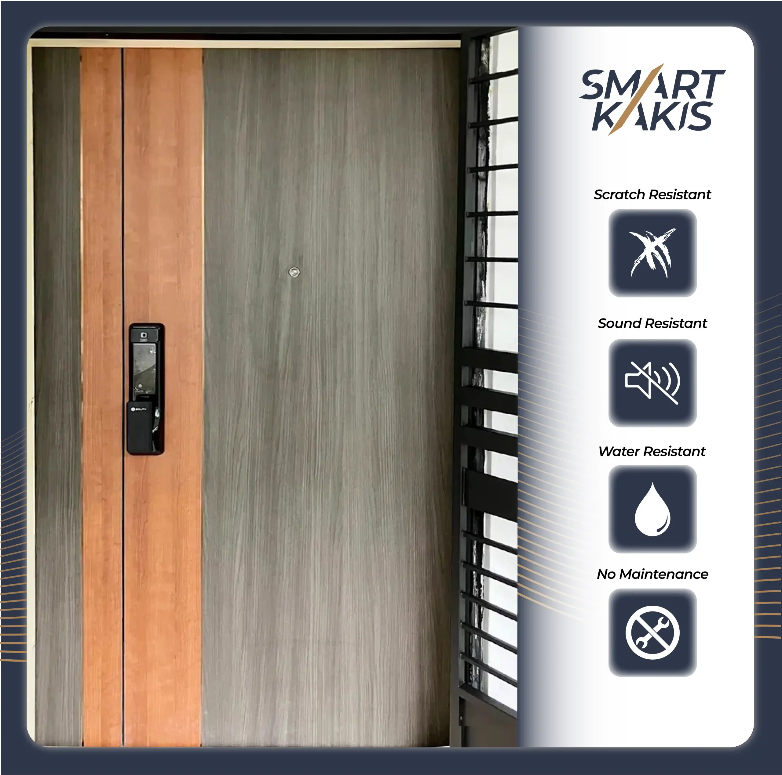Dual Tone Laminate Fire Rated Main Door | TTFR-02