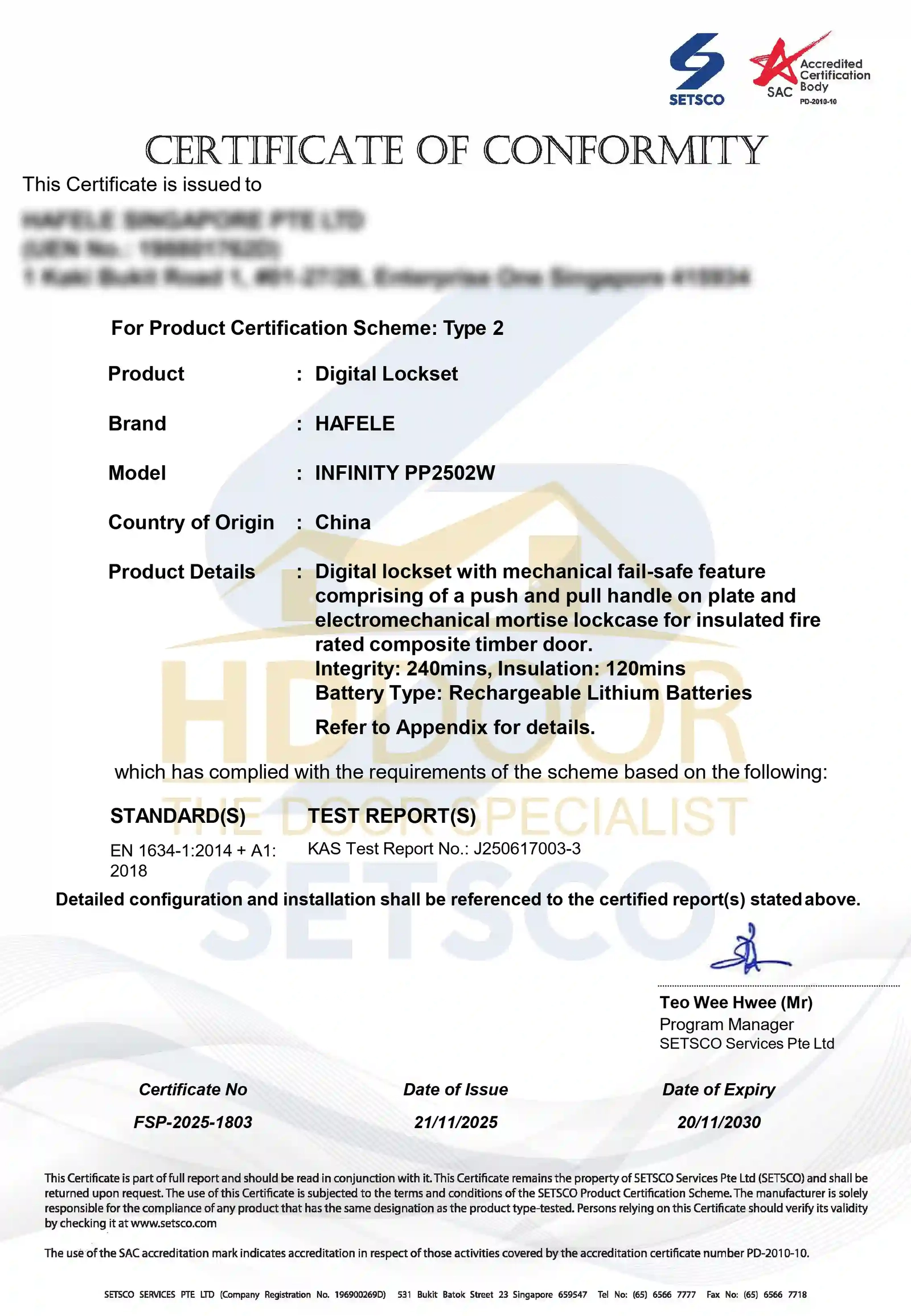 Hafele Infinity Digital Lock – Smart Push Pull Mortise Lock with Palm ID, Face Recognition & Wi-Fi - Image 2