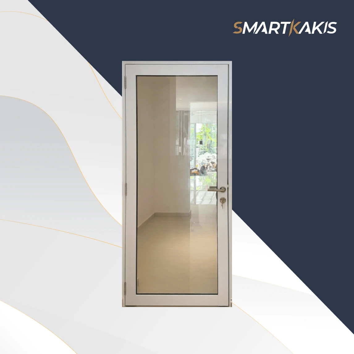 Aluminium Frame with Clear Glass Swing Door
